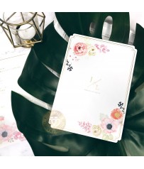 厚磅燙金喜帖(象牙花卉) S15012